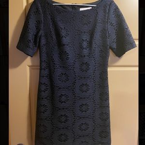 Blue Lace Shift Dress